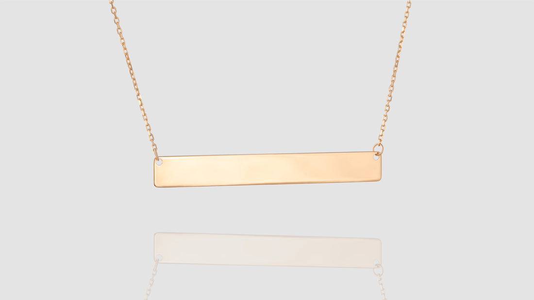 10K Yellow Gold Bar Necklace