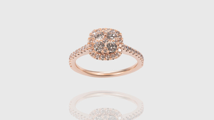 18K Gold Kilani Signature Cushion Engagement Ring