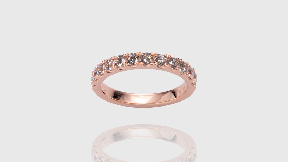 18K Rose Gold Open Wall Band Ring (0.43CT)