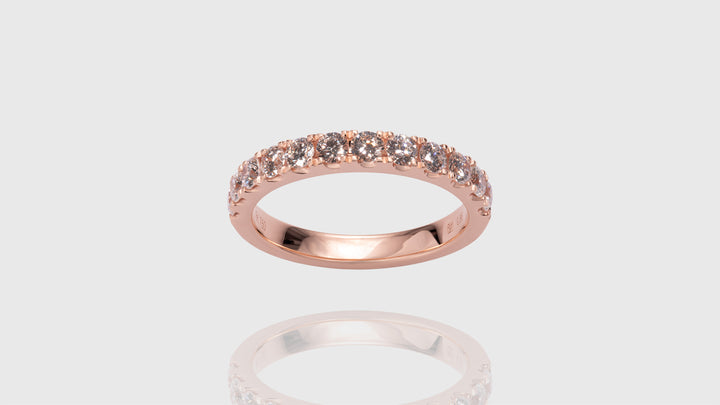 18K Rose Gold Open Wall Band Ring (0.43CT)