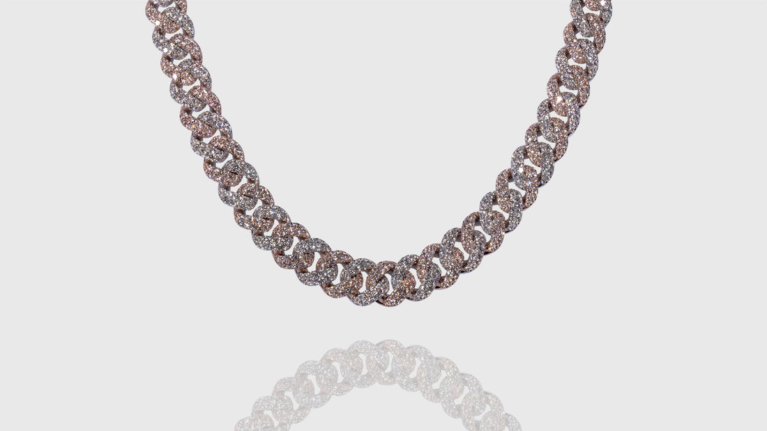 10K Two-Tone Gold ToranoMax Setting Diamond Cuban Link Chain