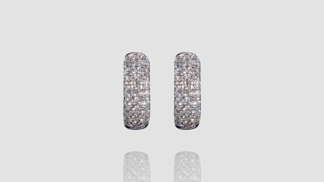 18K White Gold Kilani Pave Diamond Huggies