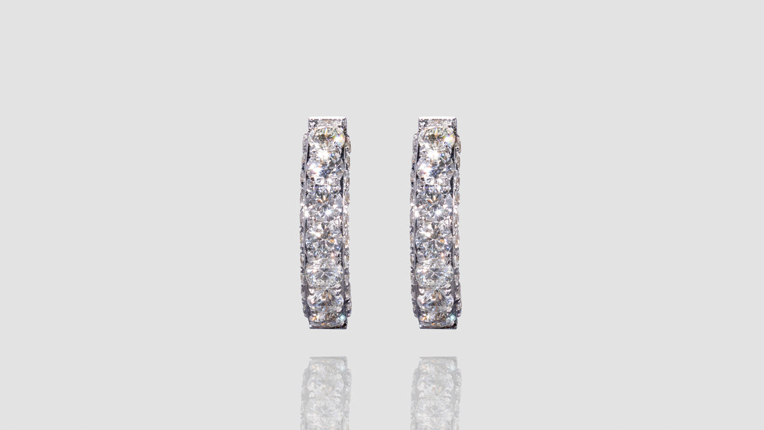 14K Gold Huggie Diamond Earrings