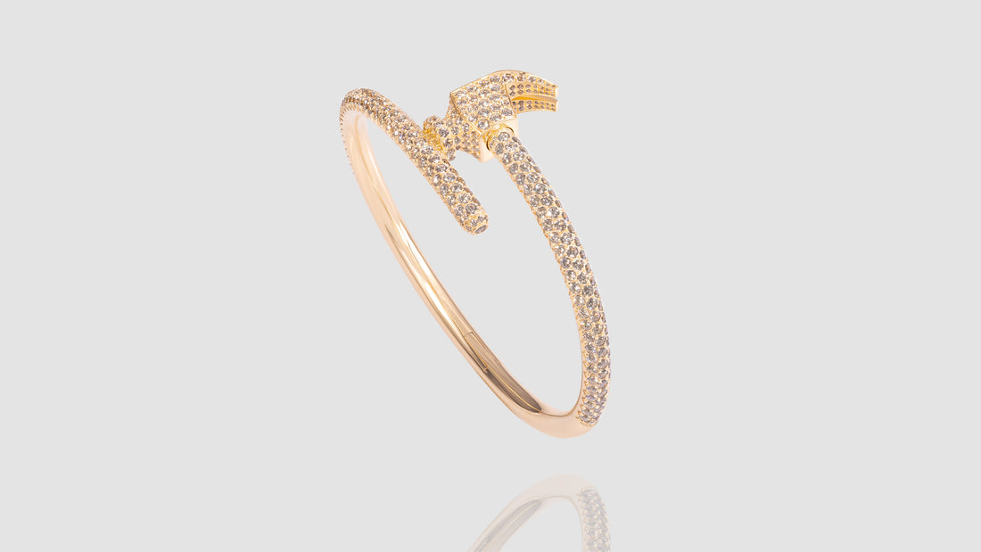 18K Gold Diamond Chakoch Bangle Bracelet